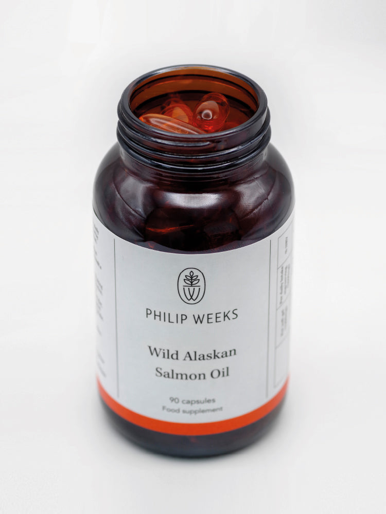 Philip Weeks Wild Alaskan Salmon Oil top of bottle