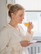 Philip Weeks JUNIPER & MARSHMALLOW TEA drinking tea